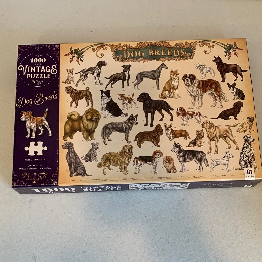 NEW Hinkler Vintage Puzzle Dog Breeds 1000 Pieces Jigsaw Puzzle